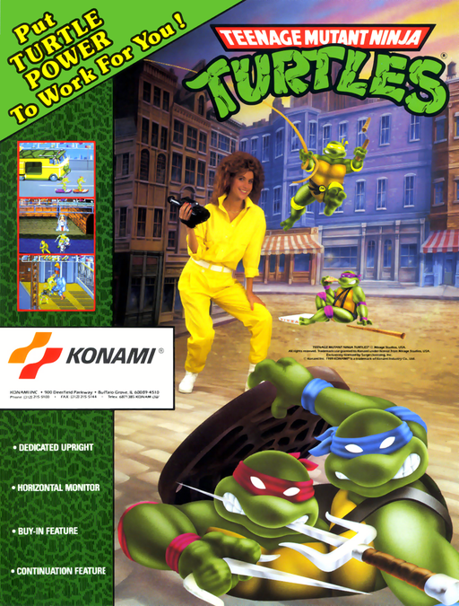 Teenage Mutant Hero Turtles (UK 4 Players, version S) Arcade Game Cover